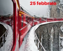 25 febbraio: il trenino del Bernina nel paesaggio innevato 